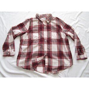 Women Old Navy Flannel Plaid Front Button Long Sleeve Shirt Size XXL (WB120)